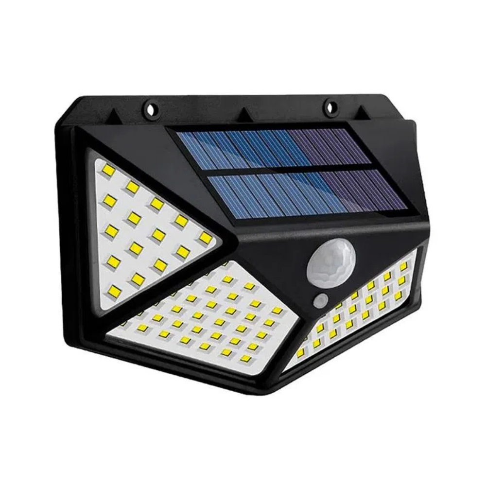 ECOLUZ100 Lampara solar con sensor de movimiento de 100 luces led