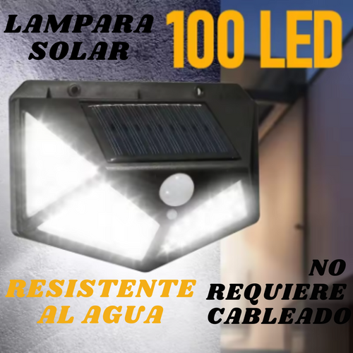 ECOLUZ100 Lampara solar con sensor de movimiento de 100 luces led